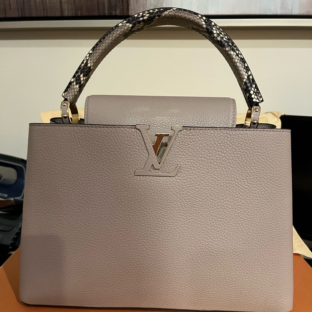 Louis Vuitton Python Capucines beige bag